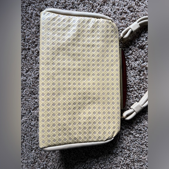 Beautiful Vintage Handbag Purse With Lucite / Bakelite Closure Rare Weave Print - Picture 16 of 16